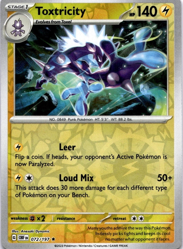 Pokemon Toxtricity 072/197 Paldea Evolved Reverse Holo NM