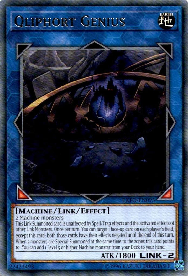 Yugioh Qliphort Genius EXFO-EN095 Rare Unlimited Edition LP