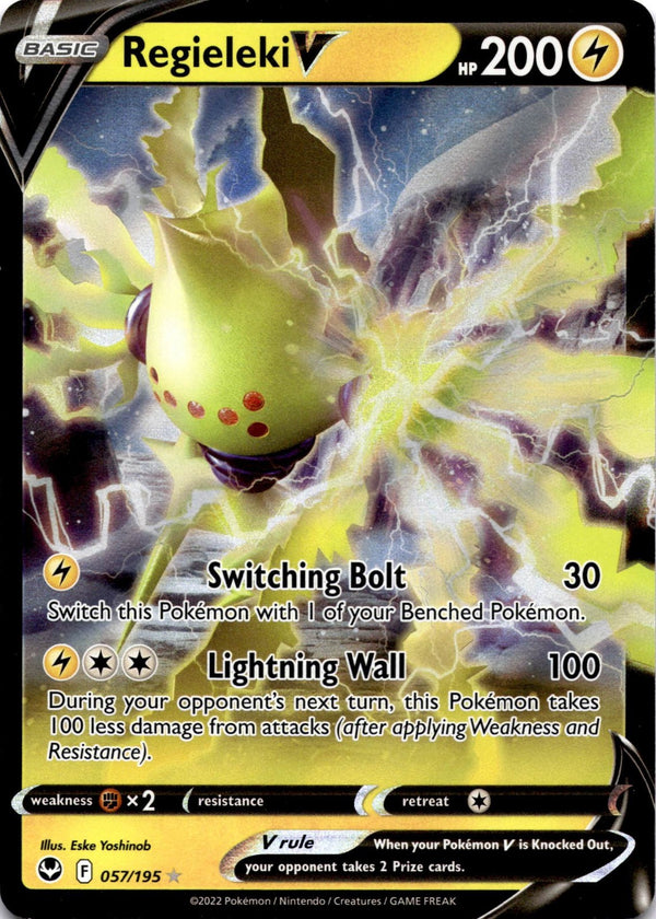 Pokemon Regieleki V 057/195 Silver Tempest Full Art Holo NM