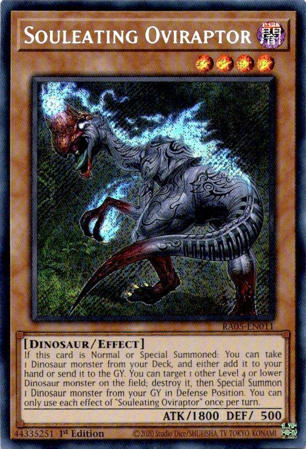 Yugioh Souleating Oviraptor RA05-EN011 NA Print Secret Rare 1st Edition NM