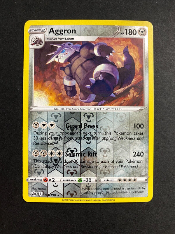 Pokemon Aggron 111/198 Chilling Reign Reverse Holo NM