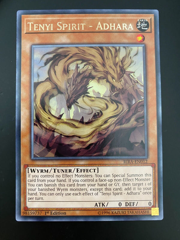 Yugioh Tenyi Spirit - Adhara RIRA-EN012 Rare 1st Edition NM