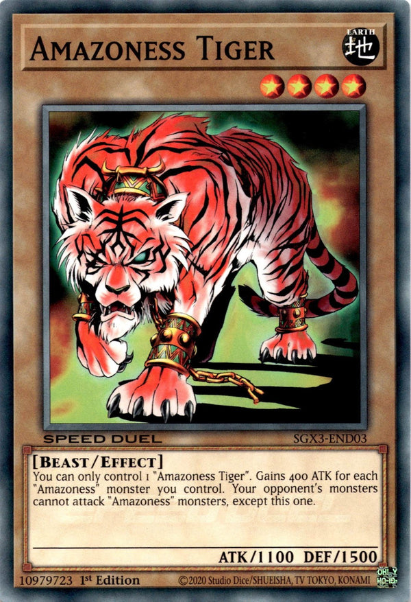 Yugioh Amazoness Tiger SGX3-END03 Speed Duel Common 1st Edition NM