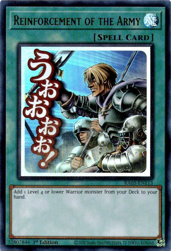 Yugioh Reinforcement of the Army RA05-EN113 NA Print Ultra Rare 1st Edition NM