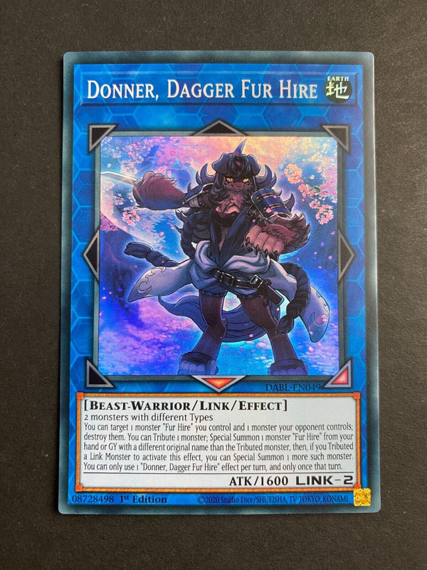 Yugioh Donner, Dagger Fur Hire DABL-EN049 Super Rare 1st Edition NM