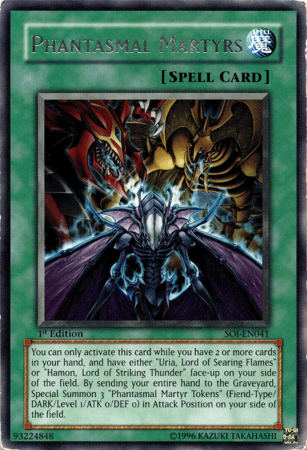 Yugioh Phantasmal Martyrs SOI-EN041 Rare 1st Edition DAMAGED