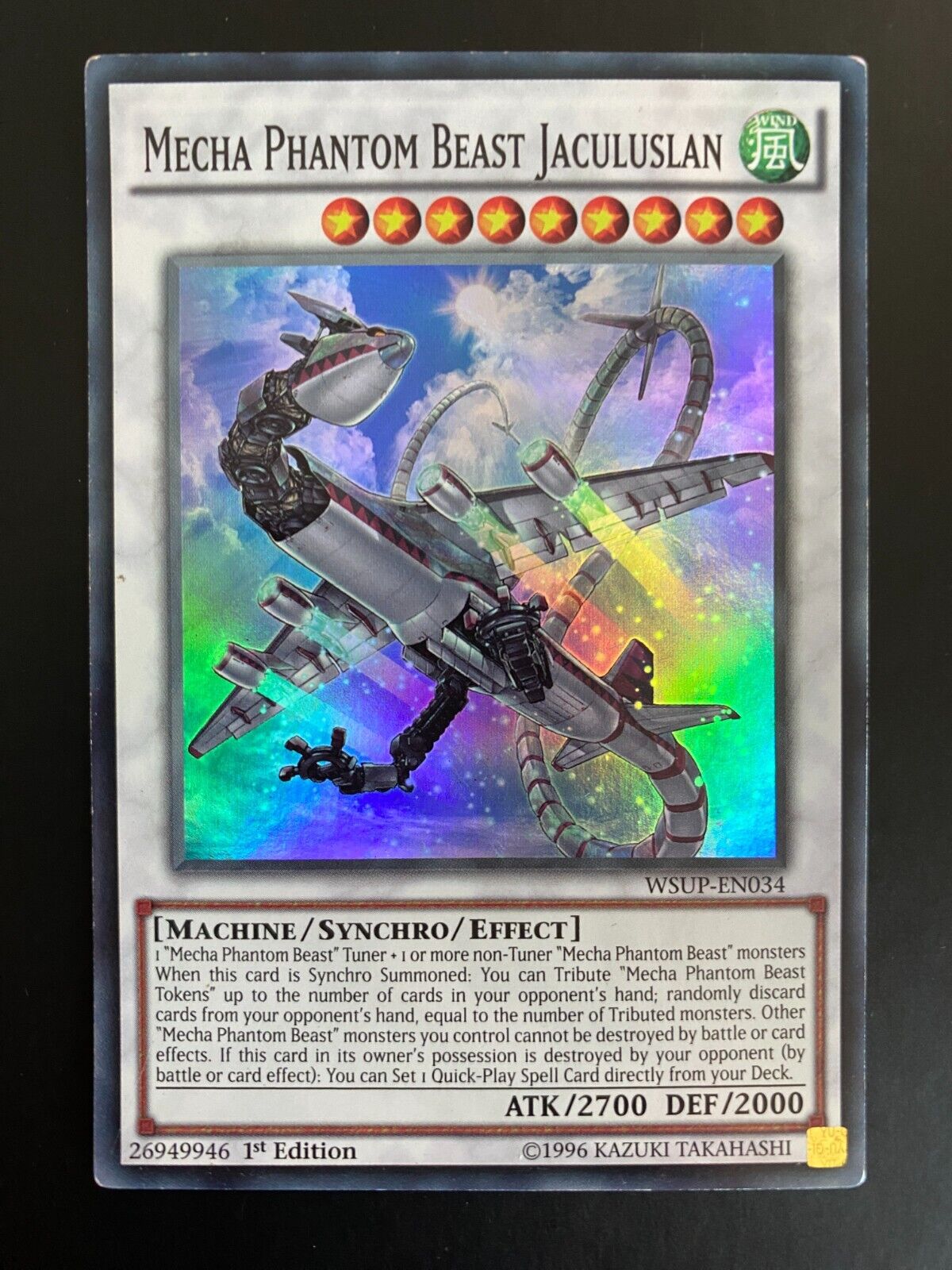 Yugioh Mecha Phantom Beast Jaculuslan WSUP-EN034 Super Rare 1st Edition MP/LP