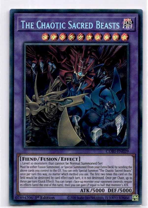Yugioh The Chaotic Sacred Beasts CORI-EN029 Secret Rare 1st Edition NM