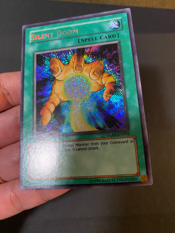 Yugioh Silent Doom GLAS-EN094 Secret Rare 1st Edition Euro LP/VLP