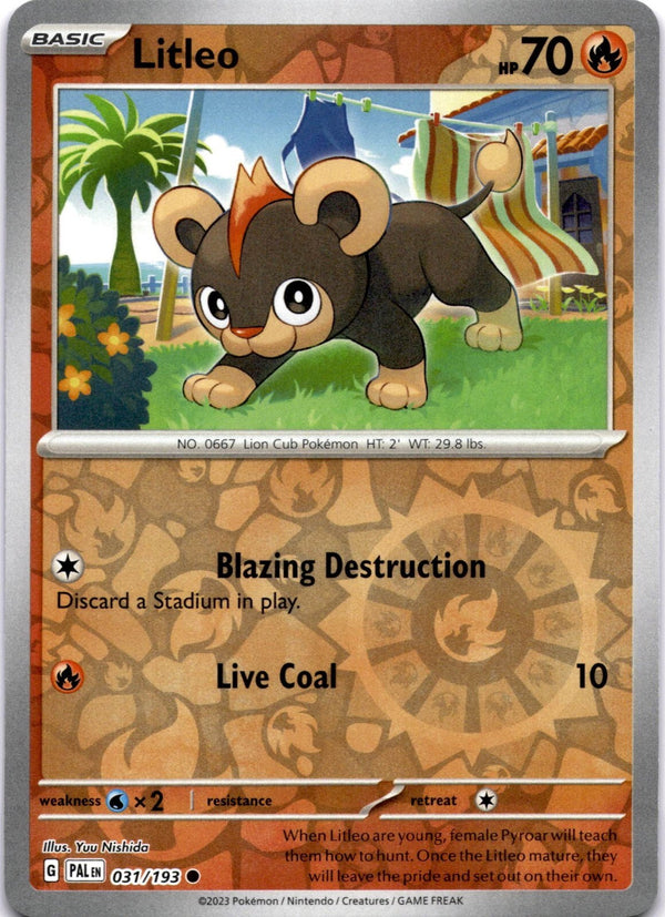 Pokemon Litleo 031/193 Paldea Evolved Reverse Holo NM