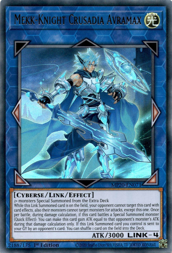 Yugioh Mekk-Knight Crusadia Avramax MP20-EN071 Ultra Rare 1st Edition NM