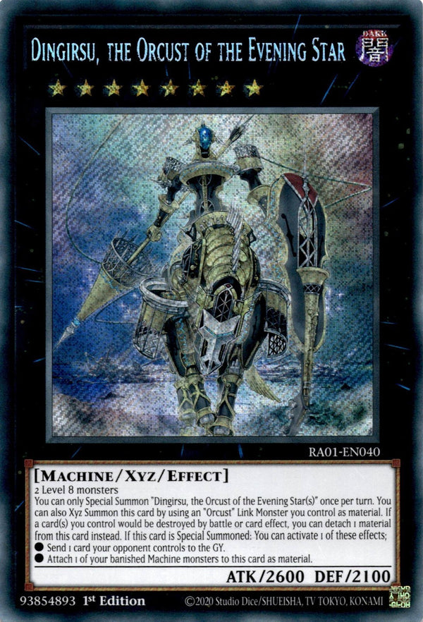 Yugioh Dingirsu, the Orcust of the Evening Star RA01-EN040 Secret Rare 1st Ed NM