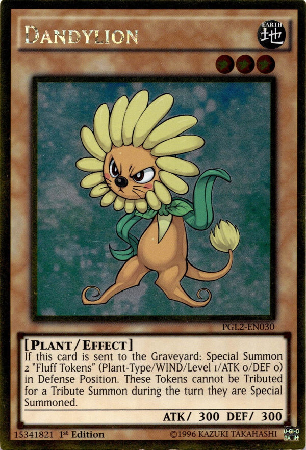Yugioh Dandylion PGL2-EN030 Gold Rare 1st Edition LP