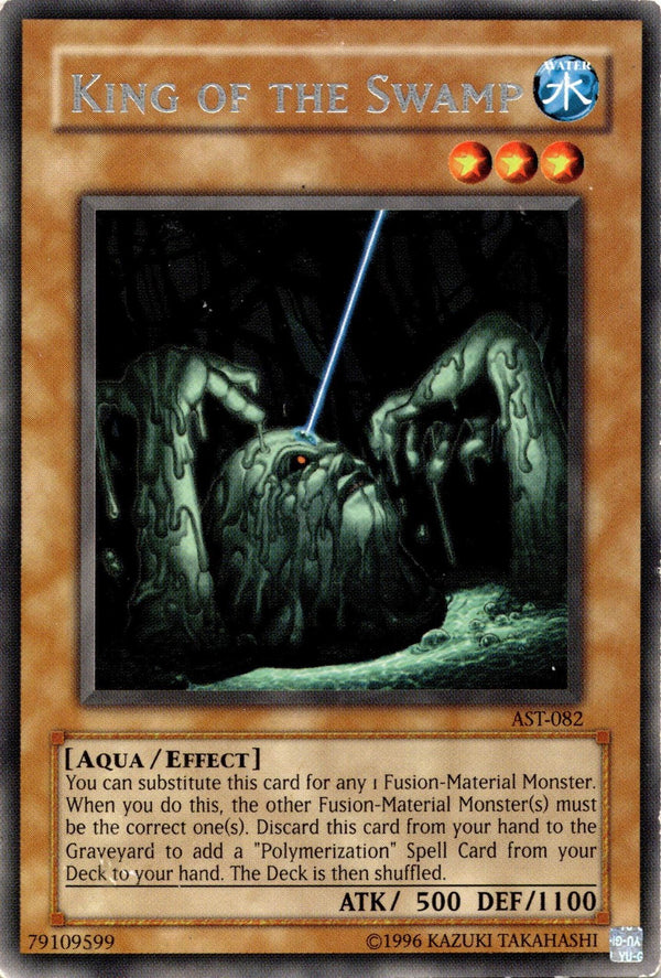 Yugioh King of the Swamp AST-082 Rare Unlimited Edition DAMAGED