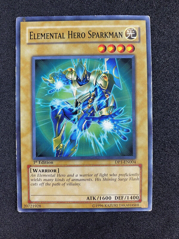 Yugioh Elemental Hero Sparkman Yugioh DP1-EN004 1st Edition Common MP