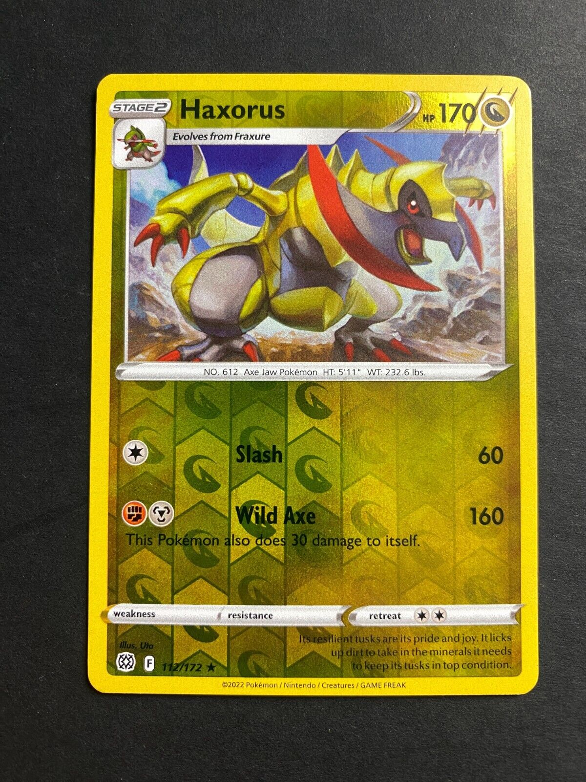 Pokemon Haxorus 112/172 Brilliant Stars Reverse Holo NM