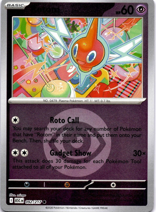 Pokemon Rotom 092/217 Ascended Heroes Energy Reverse Holo NM