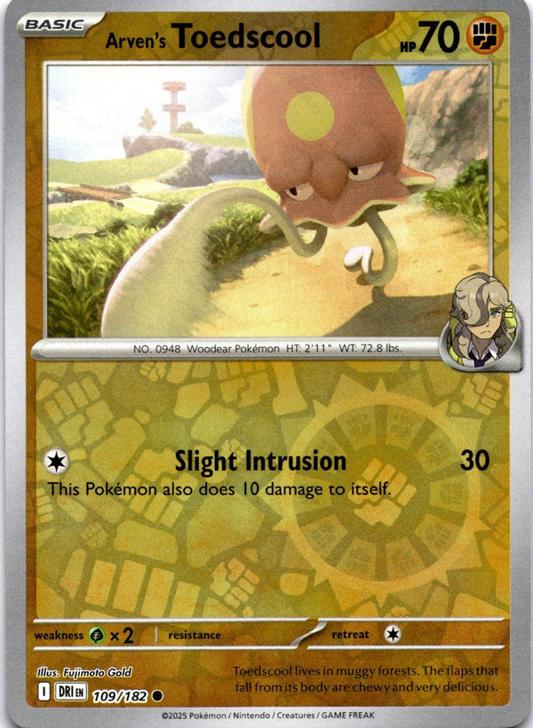 Pokemon Arven's Toedscool 109/182 Destined Rivals Reverse Holo NM
