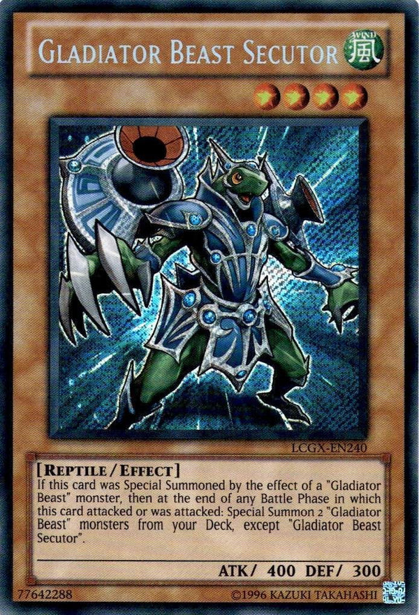 Yugioh Gladiator Beast Secutor LCGX-EN240 Secret Rare Unlimited Edition NM