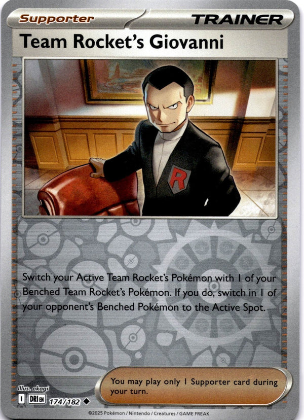 Pokemon Team Rocket's Giovanni 174/182 Destined Rivals Reverse Holo NM