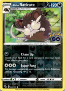 Pokemon Alolan Raticate 042/078 Pokemon Go Reverse Holo NM