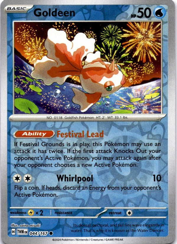Pokemon Goldeen 044/167 Twilight Masquerade Reverse Holo NM
