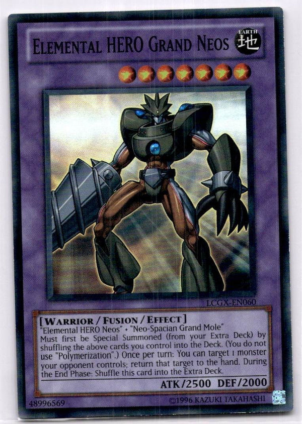 Yugioh Elemental HERO Grand Neos LCGX-EN060 Super Rare Unlimited Edition NM