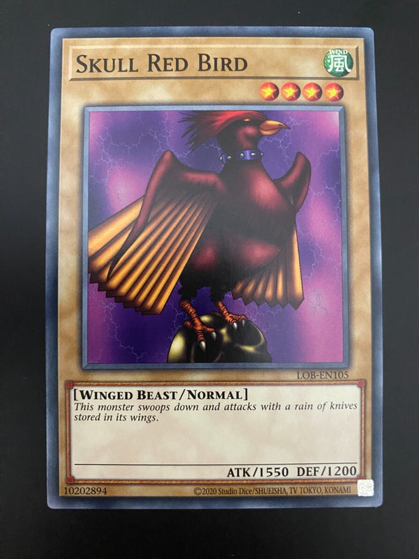 Yugioh Skull Red Bird LOB-EN105 Unlimited Edition Common NM/MINT