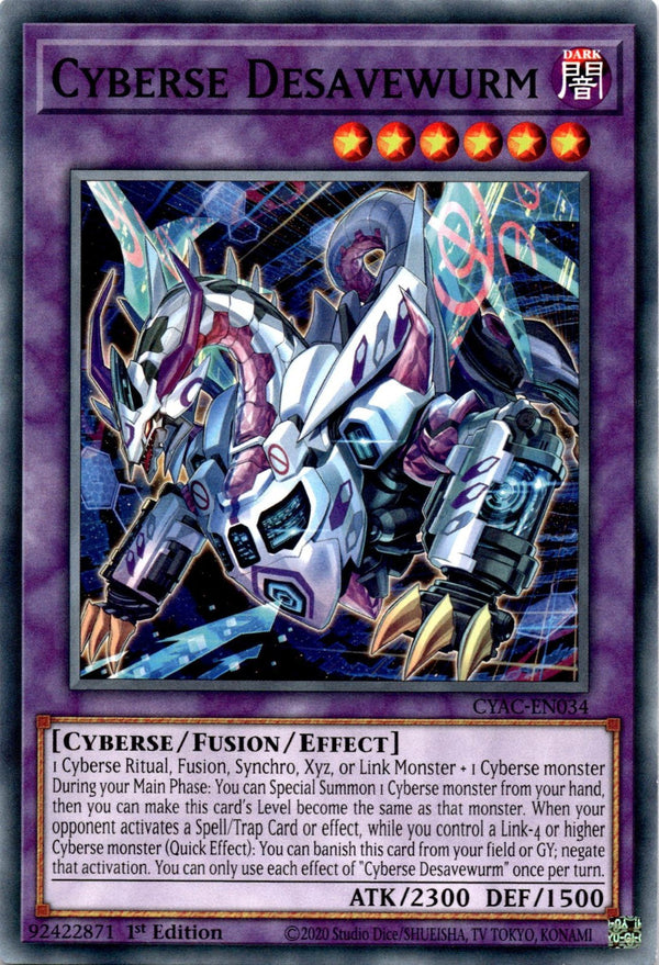 Yugioh Cyberse Desavewurm CYAC-EN034 Common 1st Edition NM
