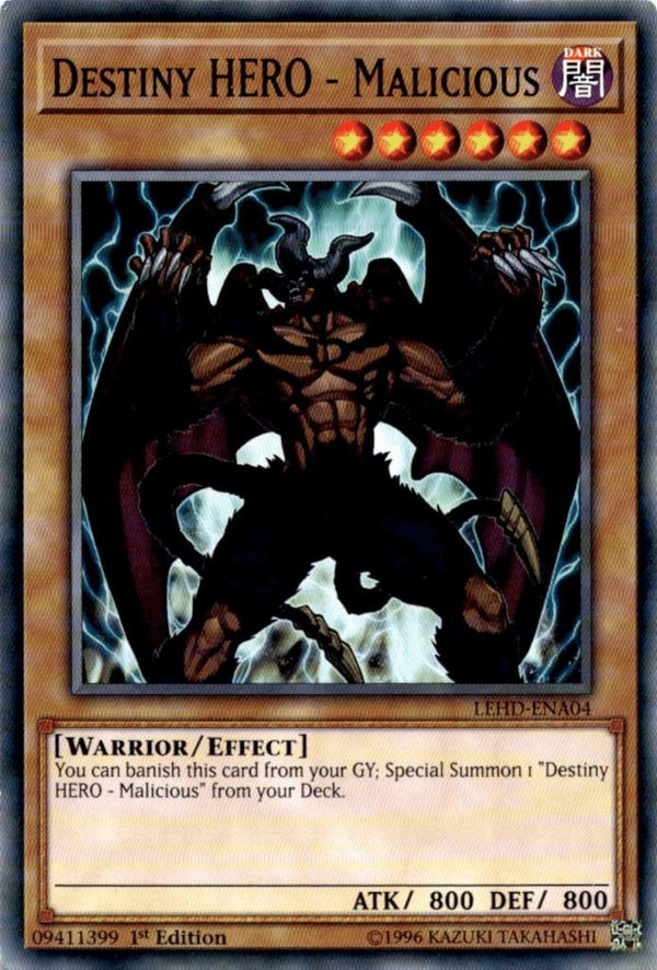Yugioh Destiny HERO - Malicious LEHD-ENA04 Common 1st Edition LP