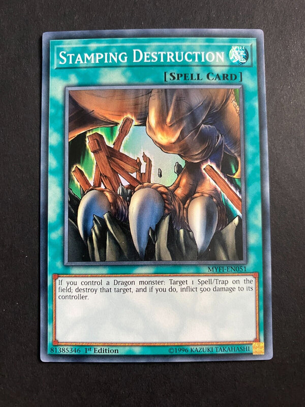 Yugioh Stamping Destruction MYFI-EN051 Super Rare 1st Edition LP