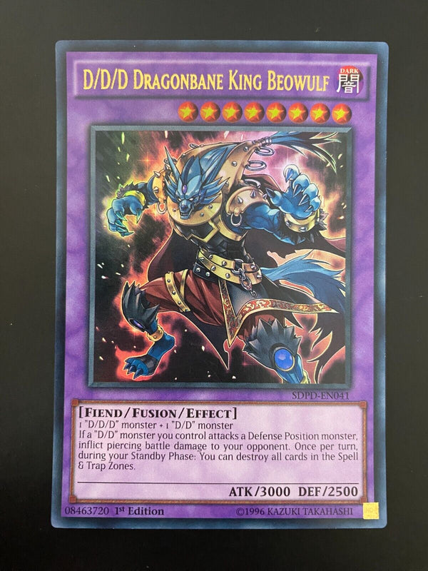 Yugioh D/D/D Dragonbane King Beowulf SDPD-EN041 Ultra Rare 1st Edition VLP/NM