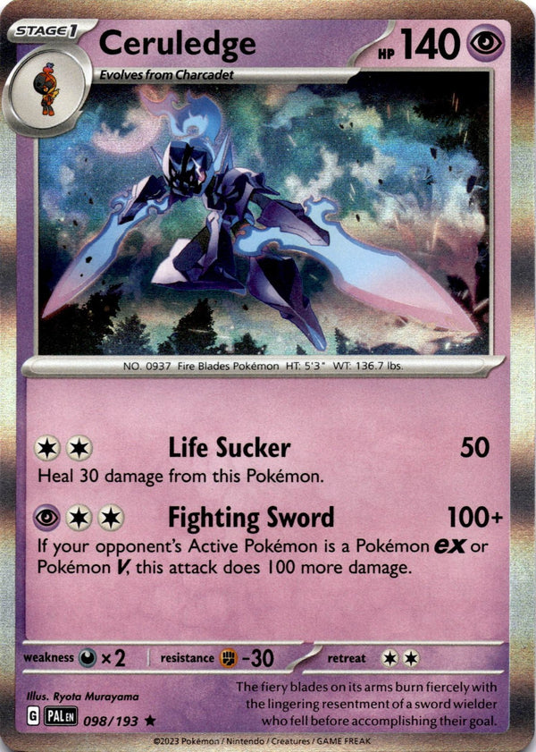 Pokemon Ceruledge 098/193 Paldea Evolved Holo NM