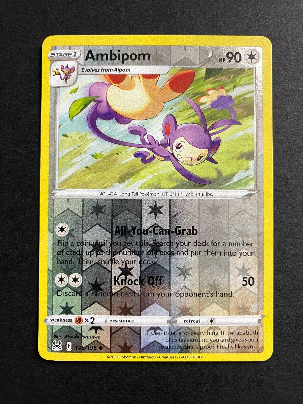 Pokemon Ambipom 145/196 Lost Origin Reverse Holo NM