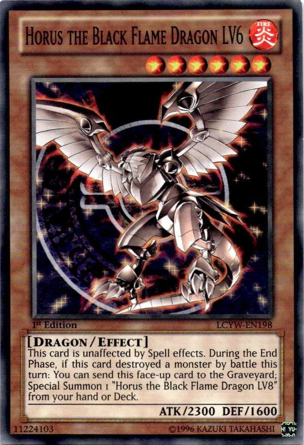 Yugioh Horus the Black Flame Dragon LV6 LCYW-EN198 Common 1st Edition NM