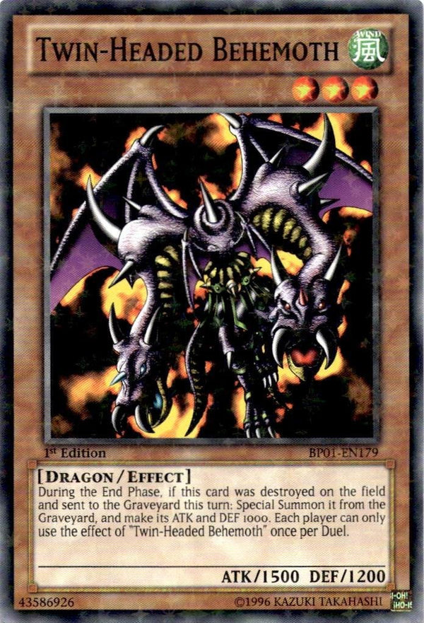 Yugioh Twin-Headed Behemoth BP01-EN179 Starfoil Rare 1st Edition VLP/NM