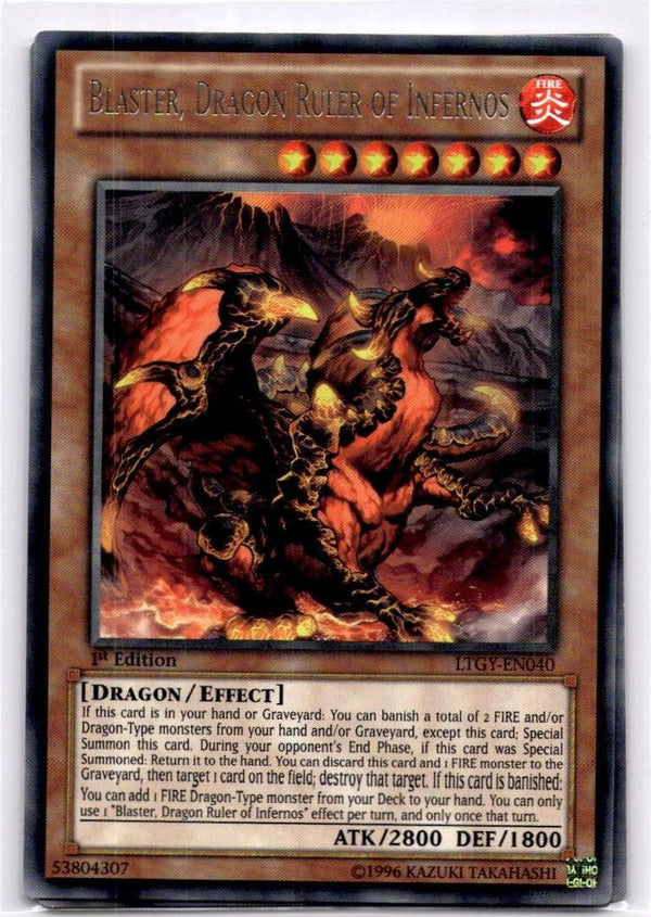 Yugioh Blaster, Dragon Ruler of Infernos LTGY-EN040 Rare 1st/unl Edition VLP/NM