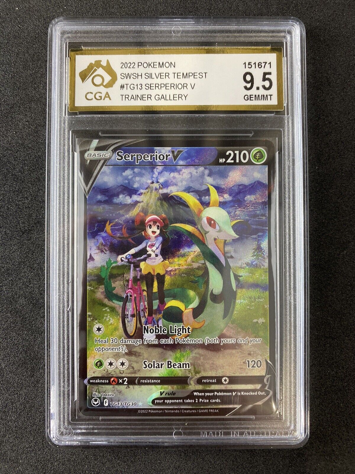 Pokemon Serperior V TG13/TG30 Silver Tempest Trainer Gallery CGA 9.5 PSA 9/10