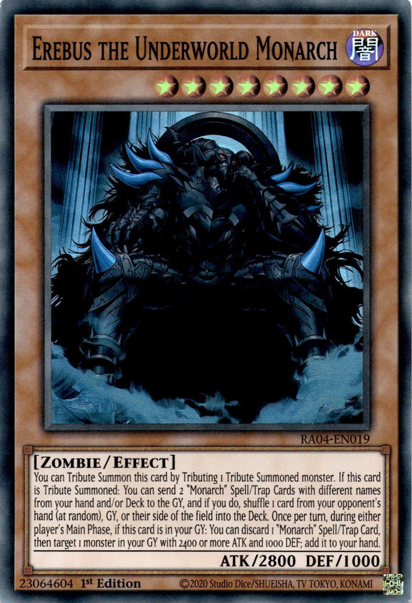 Yugioh Erebus the Underworld Monarch RA04-EN019 Super Rare 1st Edition NM