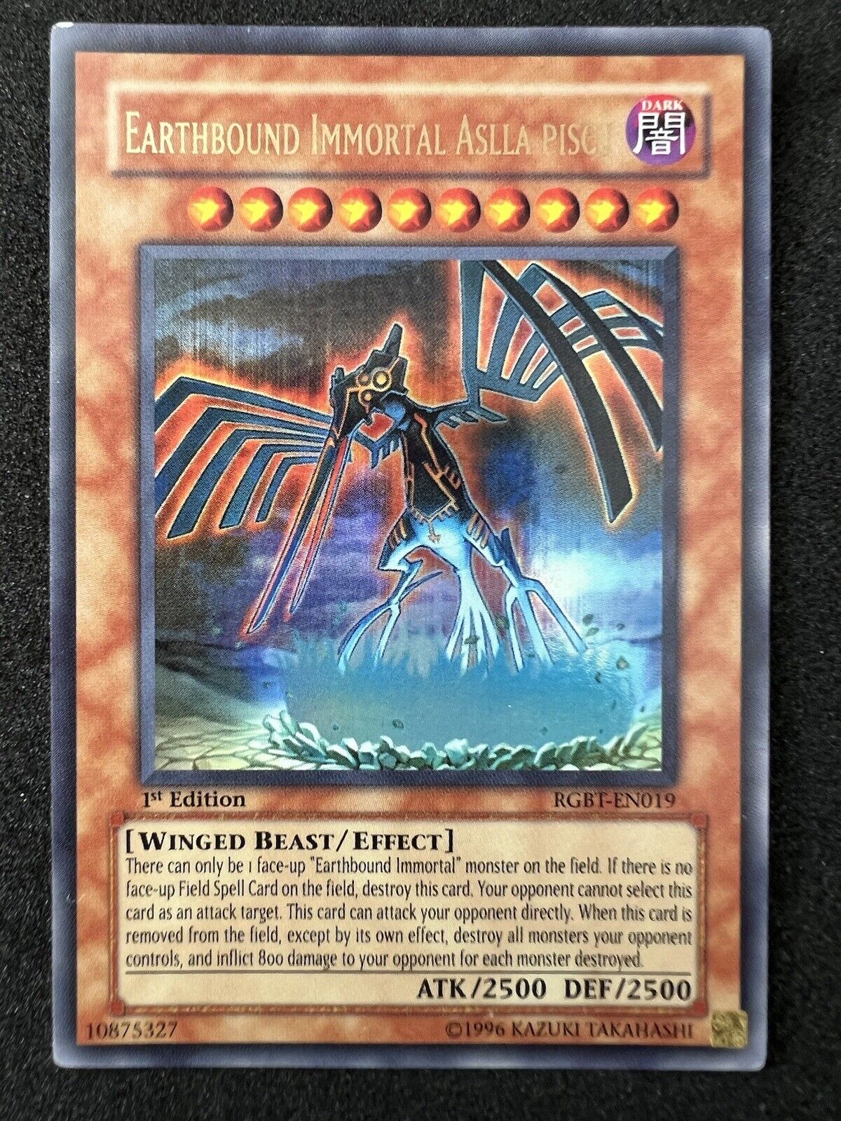 Yugioh Earthbound Immortal Aslla Piscu RGBT-EN019 Ultra Rare 1st Edition VLP