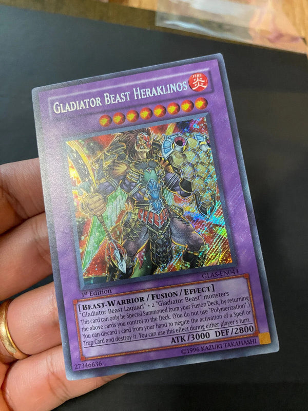 Yugioh Gladiator Beast Heraklinos GLAS-EN044 Secret Rare 1st Edition VLP