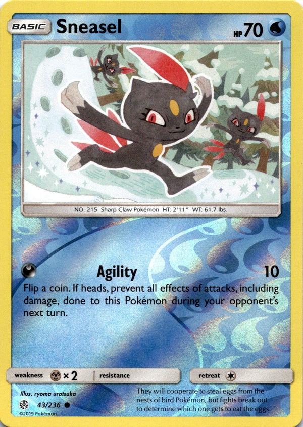 Pokemon Sneasel 43/236 Cosmic Eclipse Reverse Holo NM