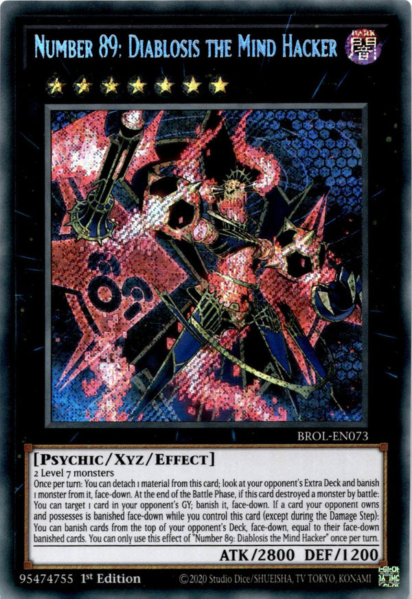Yugioh Number 89: Diablosis The Mind Hacker BROL-EN073 Secret Rare 1st Ed NM