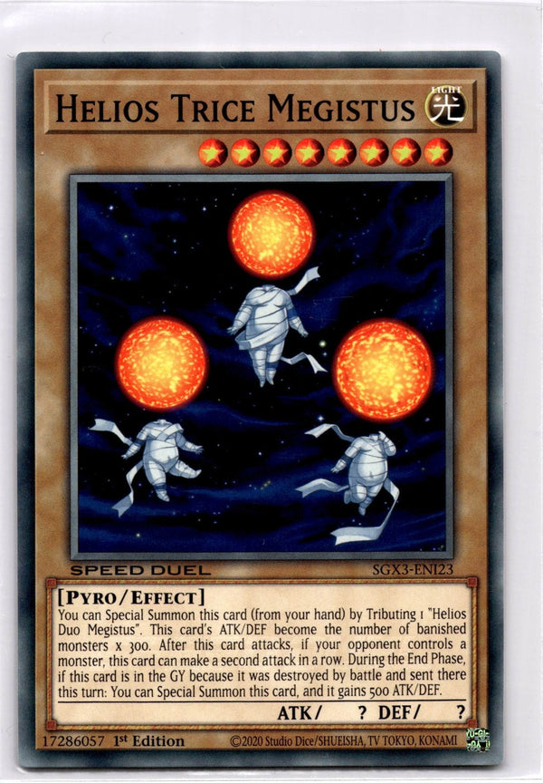 Yugioh Helios Trice Megistus SGX3-ENI23 Speed Duel Common 1st Edition NM