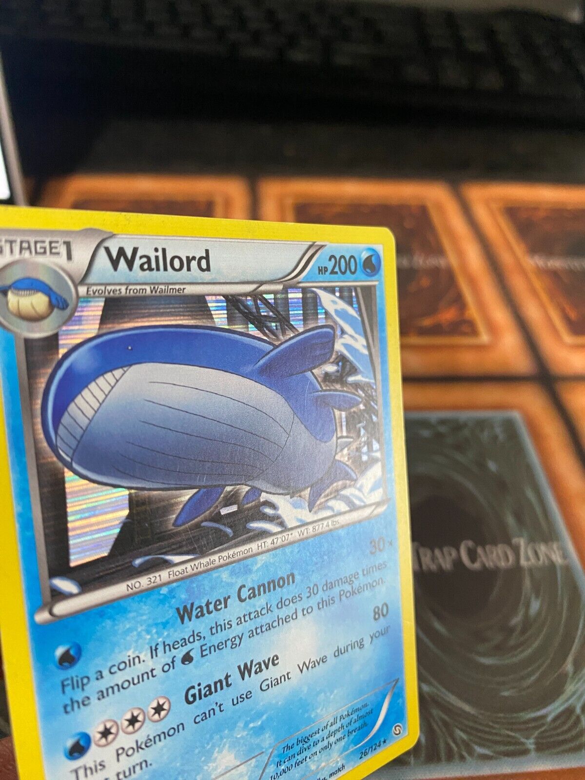 Pokemon Wailord 26/124 Dragons Exalted Holo (Back Faded)