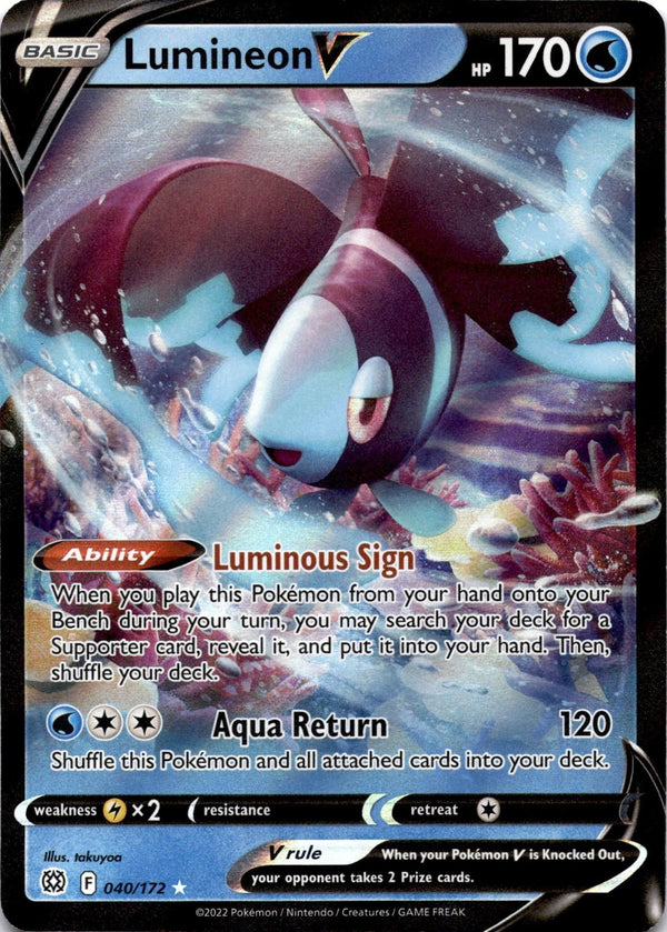 Pokemon Lumineon V 040/172 Brilliant Stars Full Art Holo NM