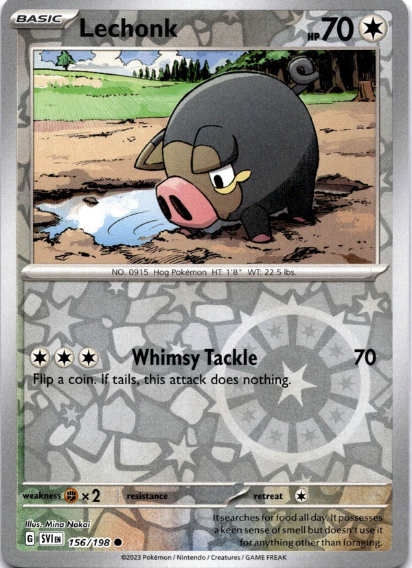 Pokemon Lechonk 156/198 Scarlet Violet Base Reverse Holo NM