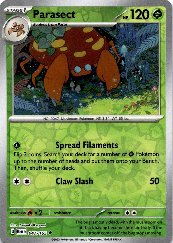 Pokemon Parasect 047/165 Pokemon 151 Reverse Holo NM