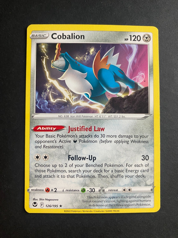 Pokemon Cobalion 126/195 Silver Tempest Rare Non Holo NM