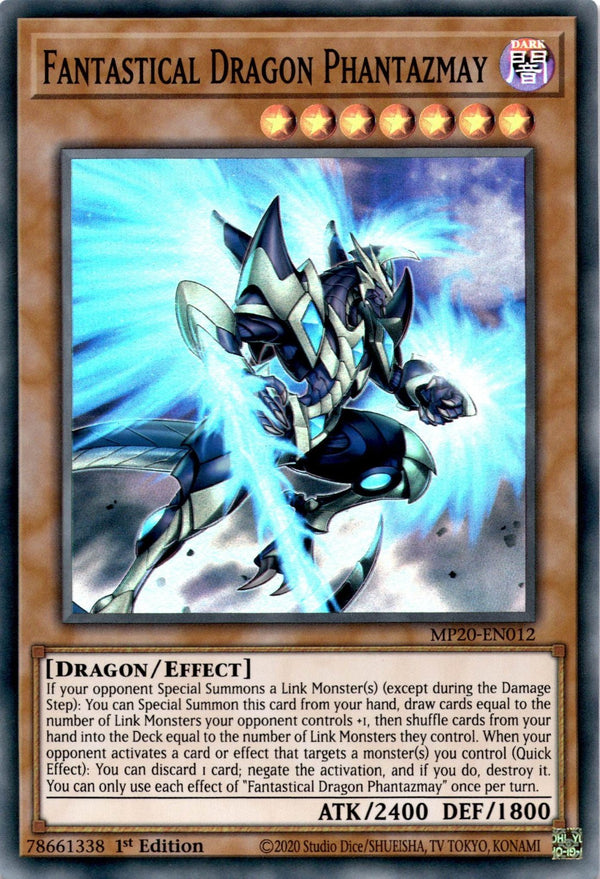 Yugioh Fantastical Dragon Phantazmay MP20-EN012 Super Rare 1st Edition NM